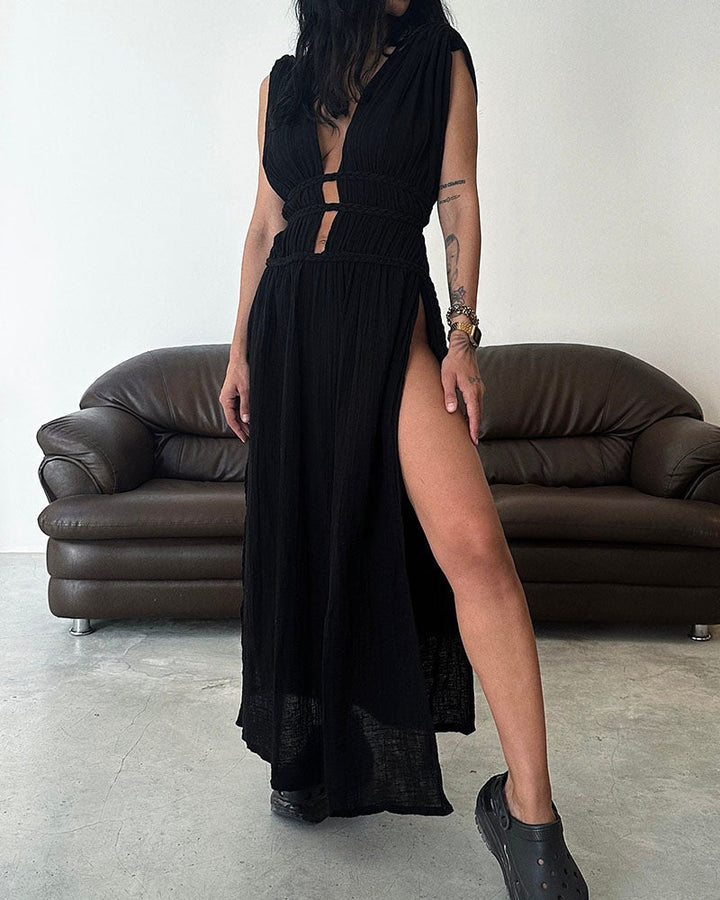 Zoe – Vestito boho con spacco