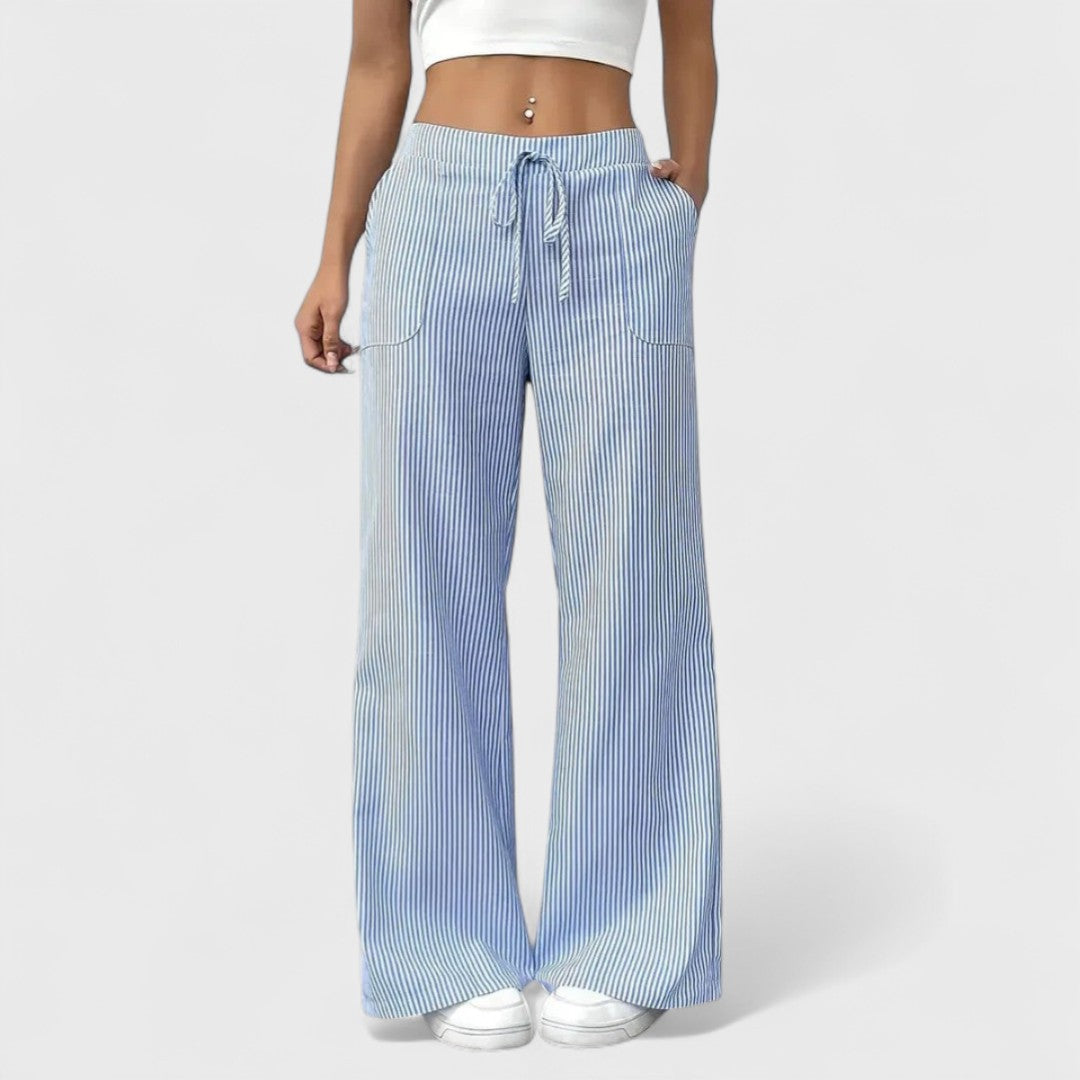 Dominique - Pantaloni larghi e comodi con dettagli eleganti
