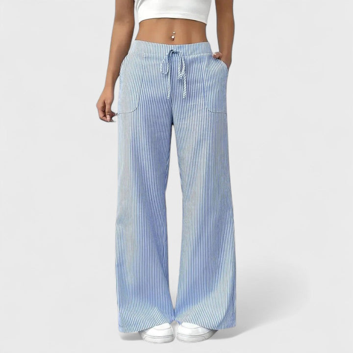 Dominique - Pantaloni larghi e comodi con dettagli eleganti
