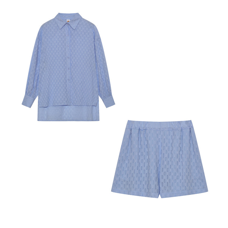 Elizabeth - Completo di due pezzi fluido con camicia e pantaloni corti