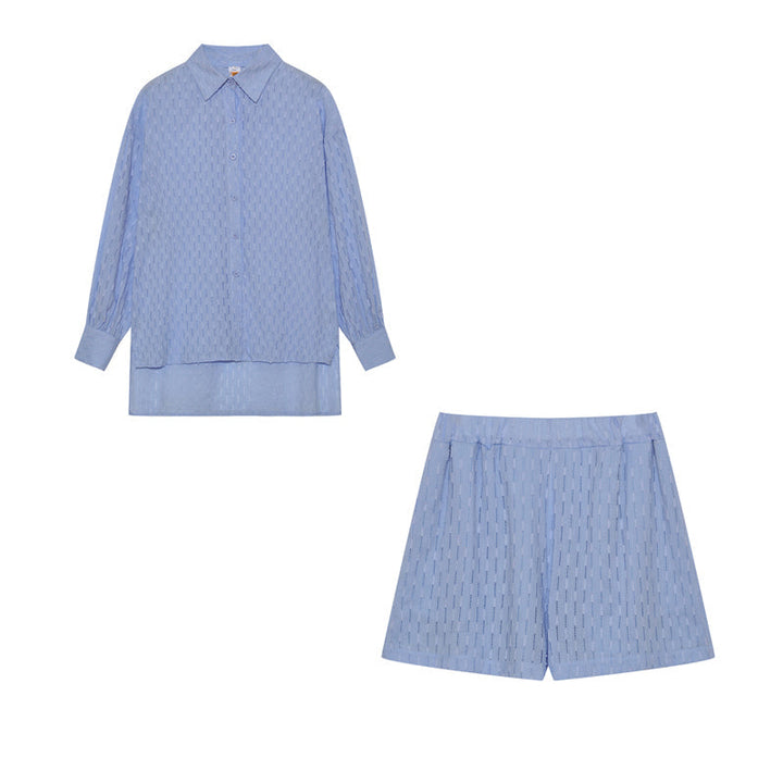 Elizabeth - Completo di due pezzi fluido con camicia e pantaloni corti