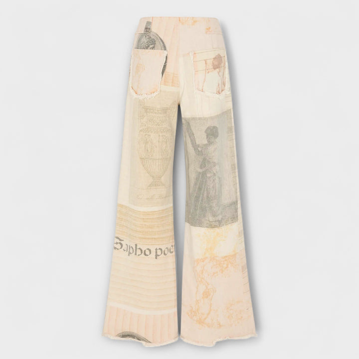 Rhea – Jeans a gamba larga stampati con un tocco vintage