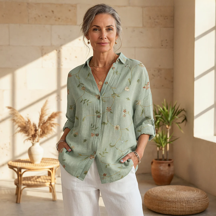 Roseline - Camicia stampata con bottoni