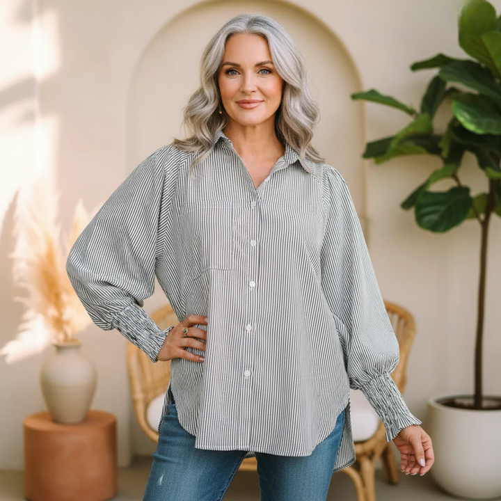 Quinlee - Camicia a righe morbida