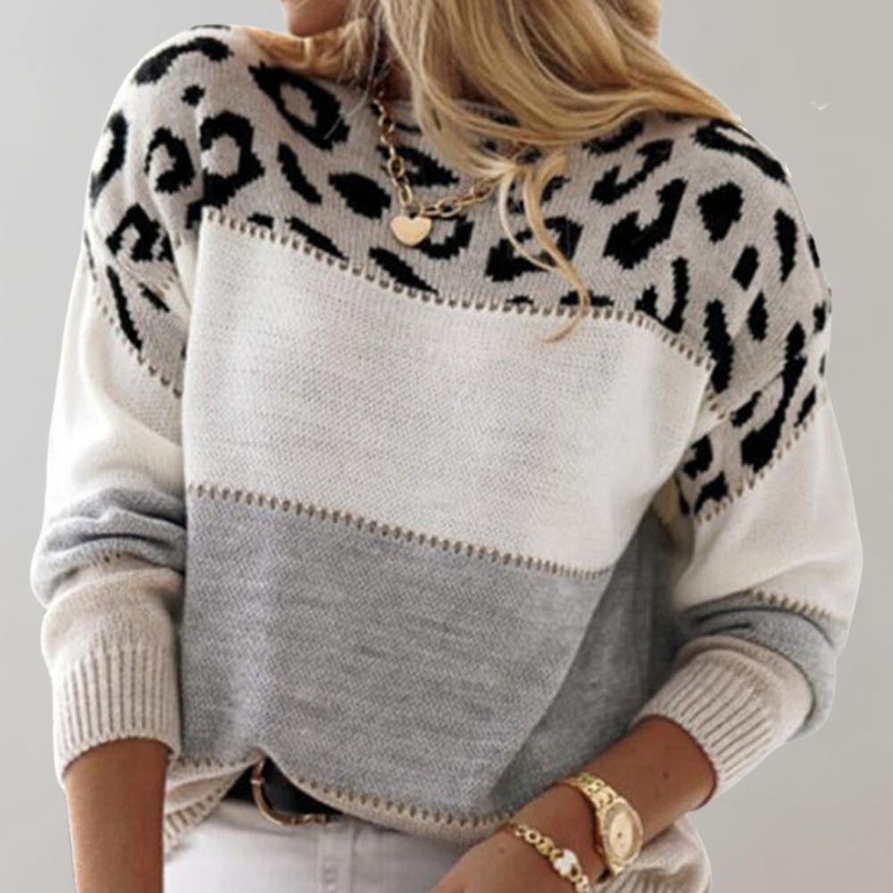 Charlene – Maglione Casual con Stampa Leopardata