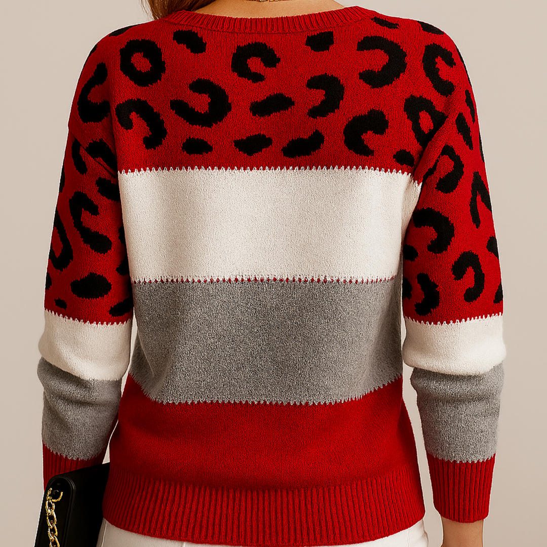 Charlene – Maglione Casual con Stampa Leopardata