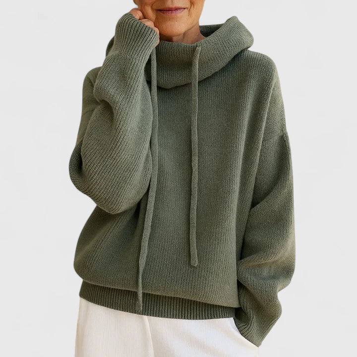 Marie | Maglione Accogliente con Collo Alto e Cappuccio