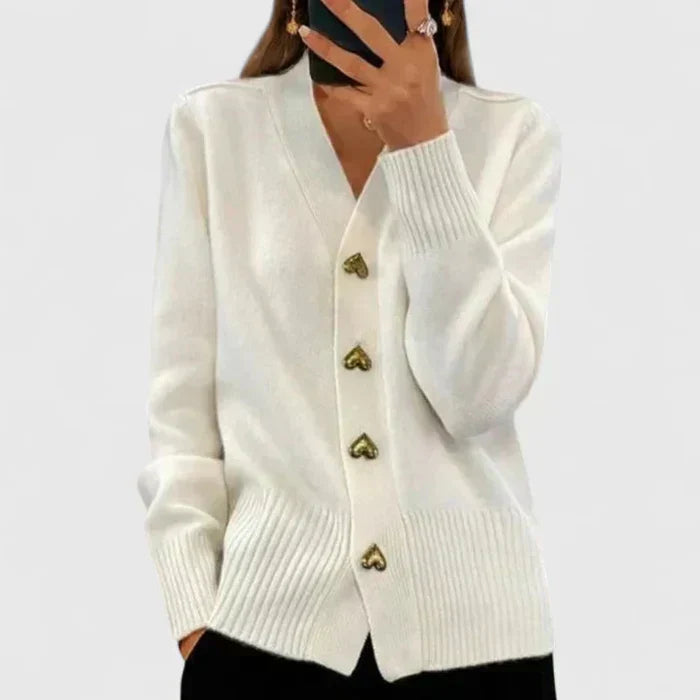 Lyddia | Cardigan con Bottoni a Forma di Cuore
