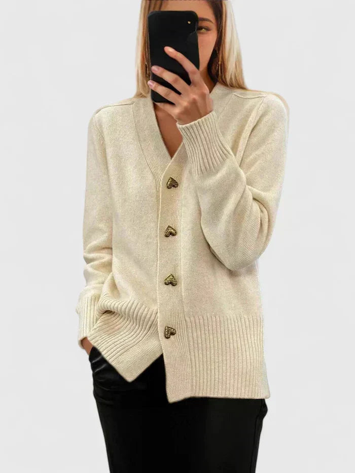 Lyddia | Cardigan con Bottoni a Forma di Cuore