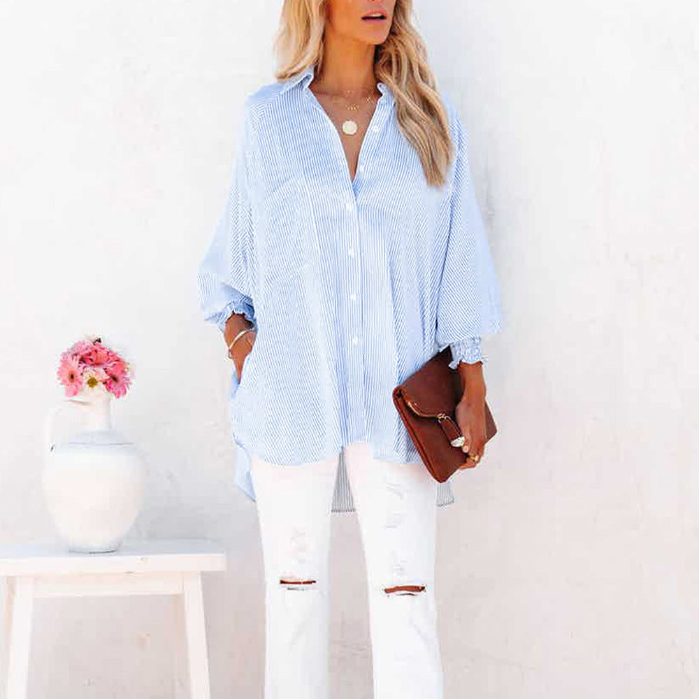 Quinlee - Camicia a righe morbida