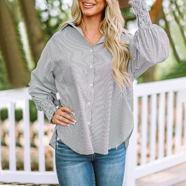 Quinlee - Camicia a righe morbida