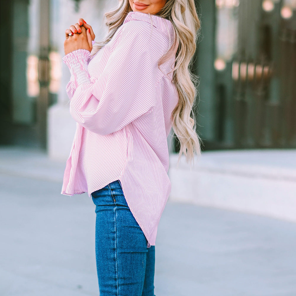 Quinlee - Camicia a righe morbida