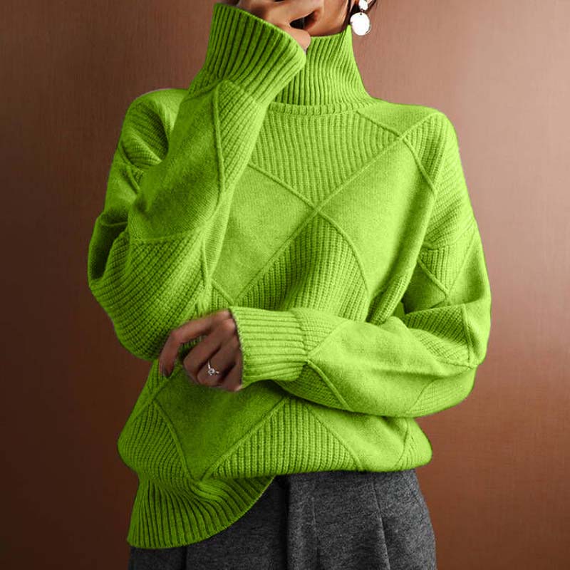 Viola | Maglione a Collo Alto Tessuto