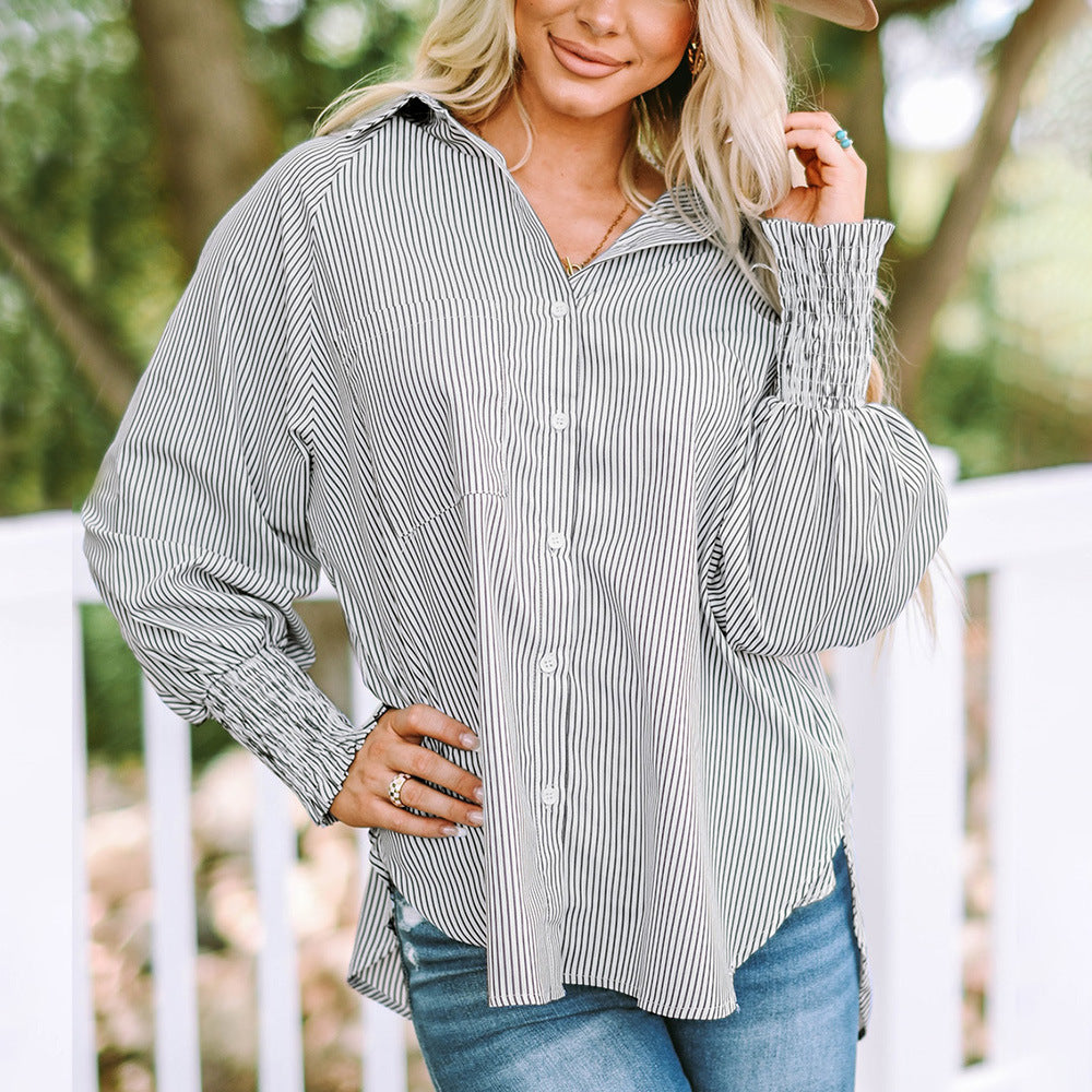 Quinlee - Camicia a righe morbida