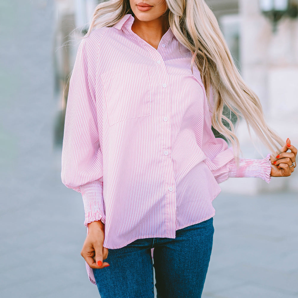 Quinlee - Camicia a righe morbida