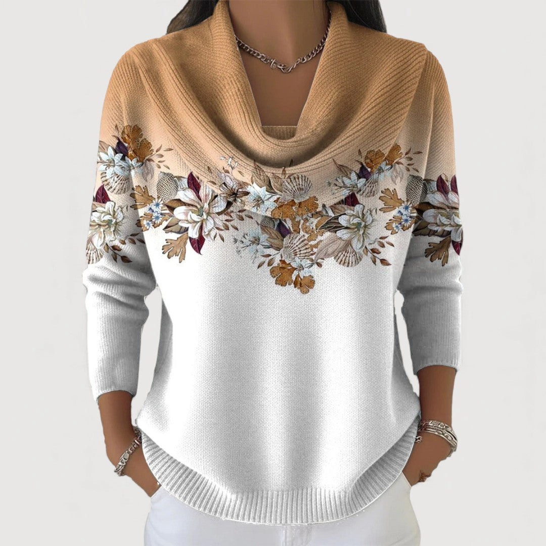 Alora | Maglione floreale con colletto morbido
