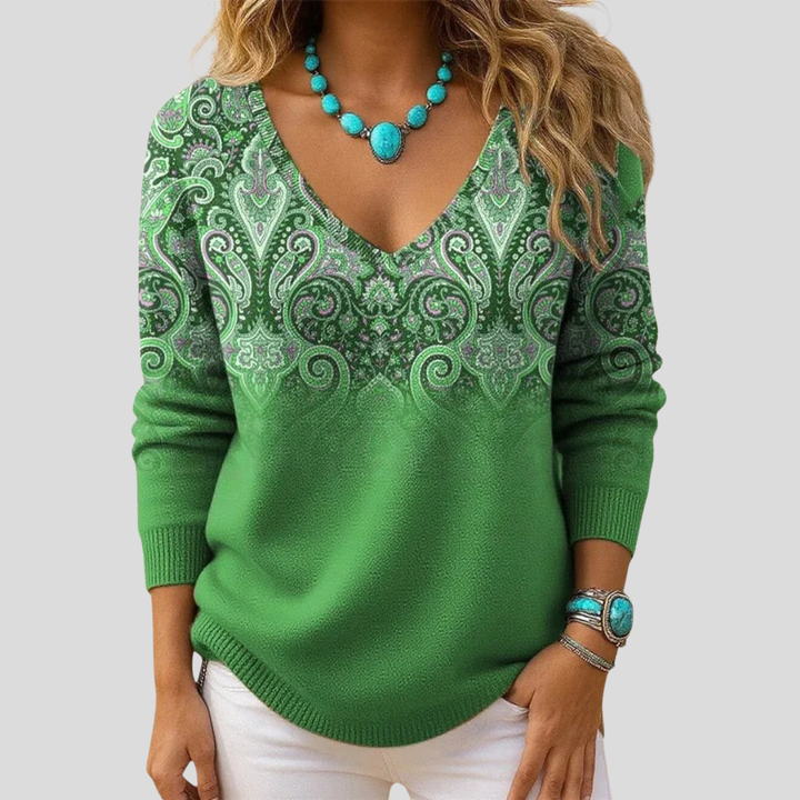 Amelia | Maglione Elegante con Scollatura a V e Maniche Lunghe