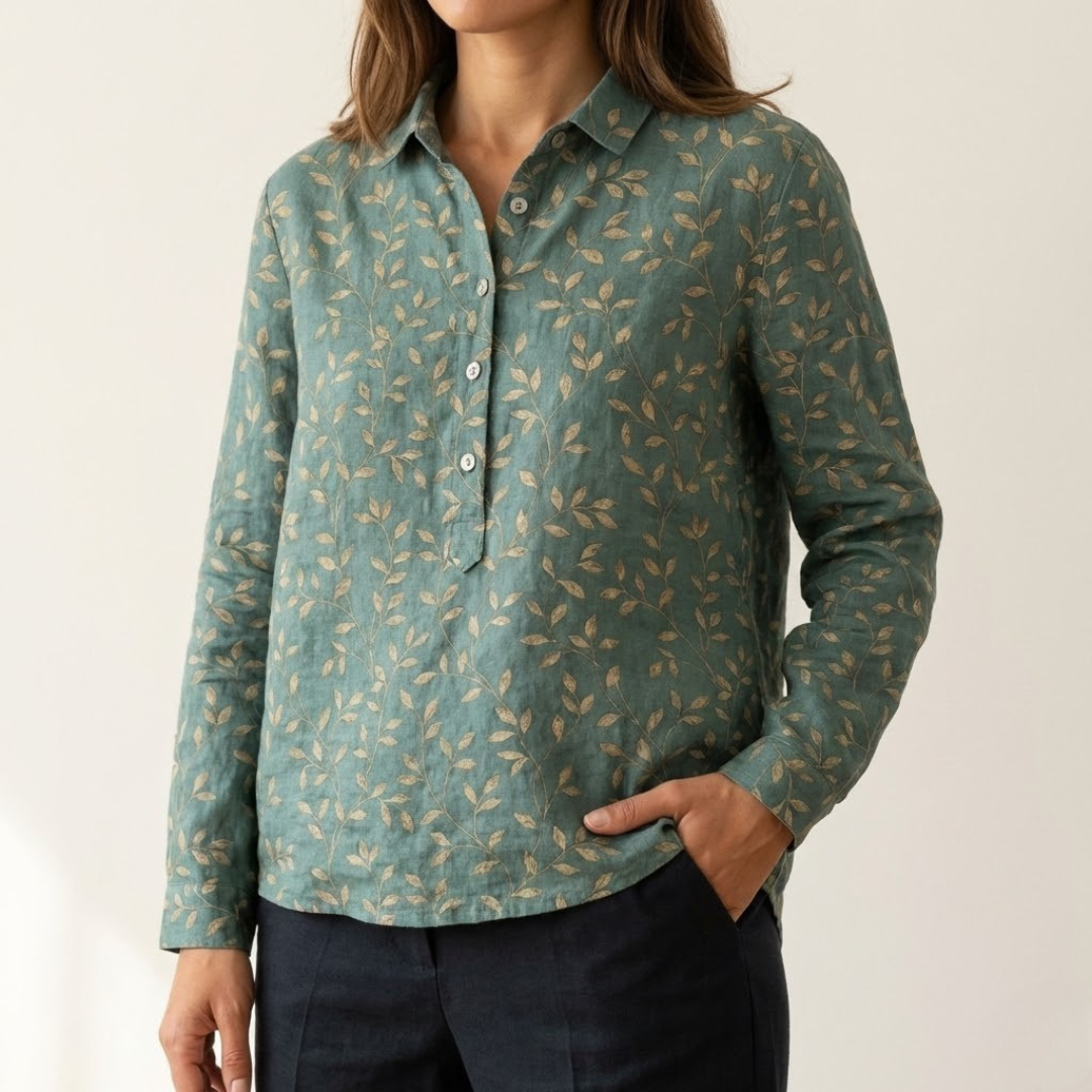 Tiziana – Camicia di lino con stampa