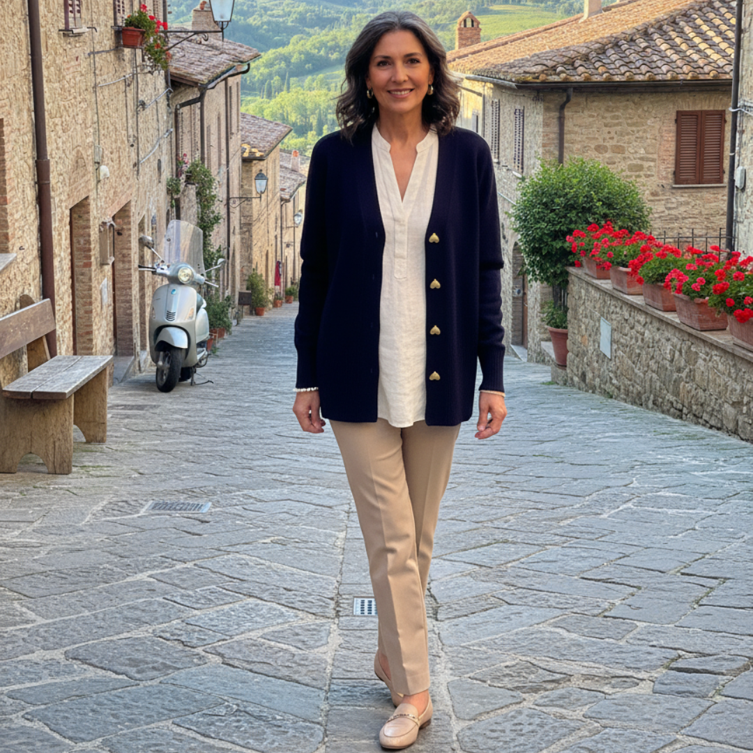 Lyddia | Cardigan con Bottoni a Forma di Cuore