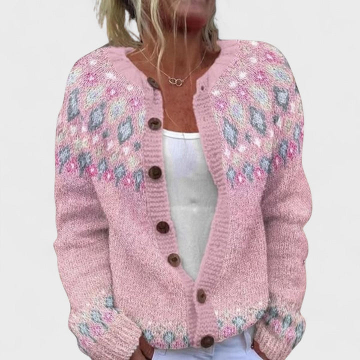 Lianne Azzurro Polvo – Cardigan a maglia larga con design chic