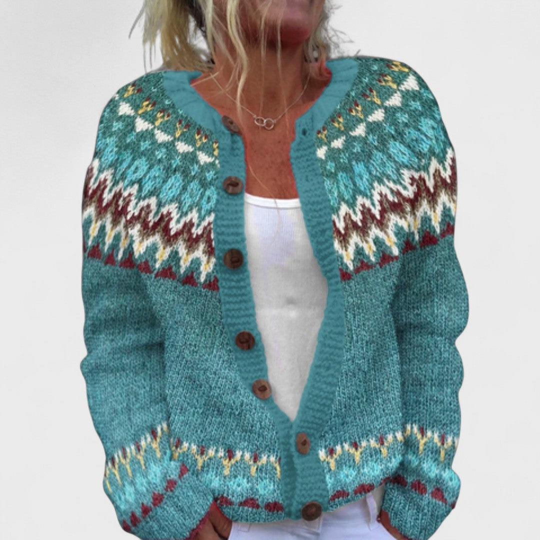 Lianne Azzurro Polvere – Cardigan a maglia larga con design chic