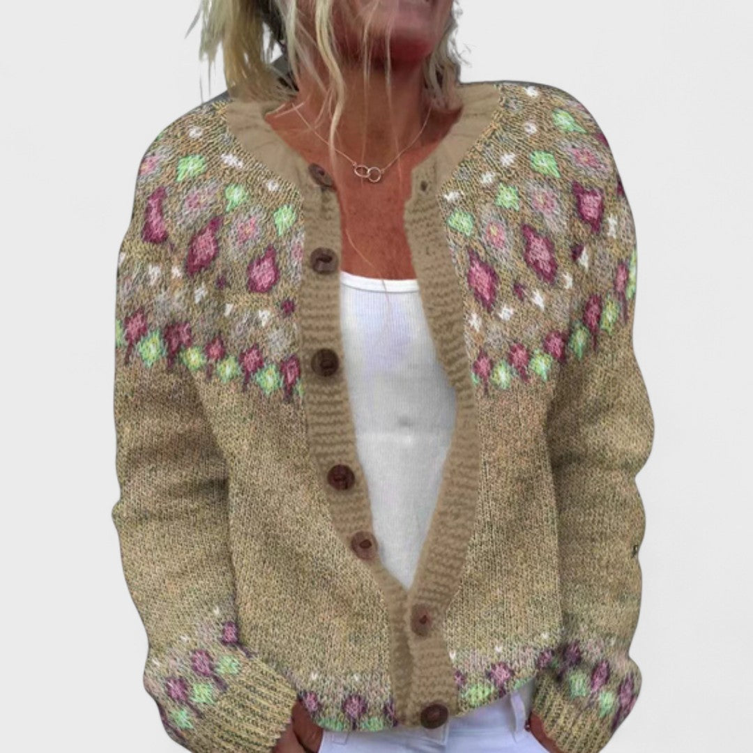 Lianne Verde Bosco – Cardigan a maglia larga con un design chic