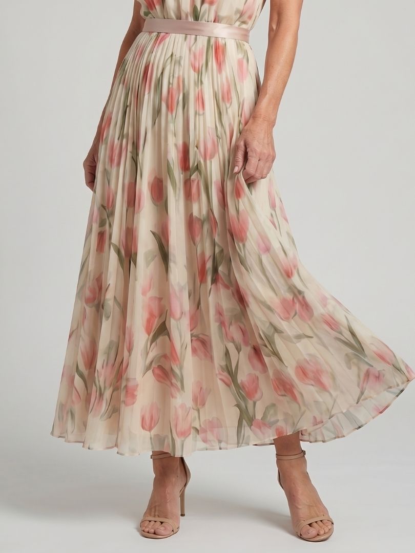 Aurora | Vestito midi floreale con collo halter