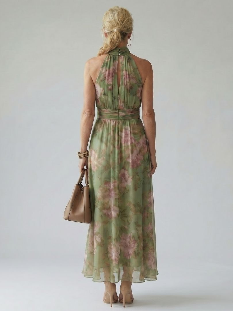 Naomi | Abito lungo con collo halter
