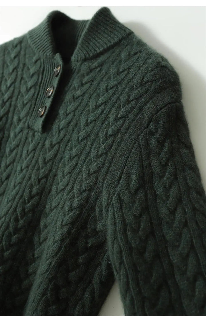 Carla | Maglione a Maglia Intrecciata con Bottoni