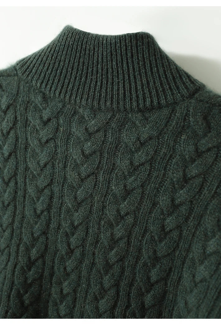 Carla | Maglione a Maglia Intrecciata con Bottoni