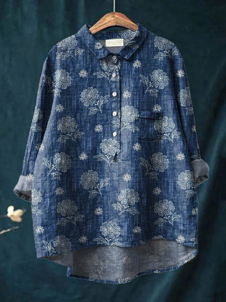 Tiziana – Camicia di lino con stampa
