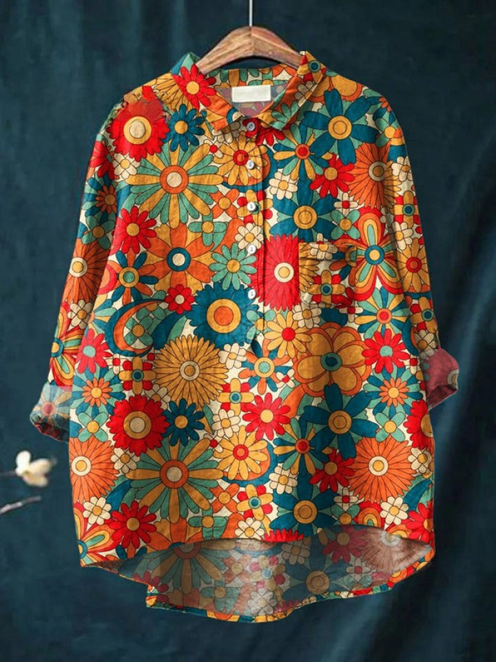 Tiziana – Camicia di lino con stampa