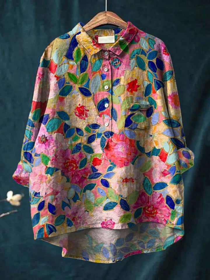 Tiziana – Camicia di lino con stampa