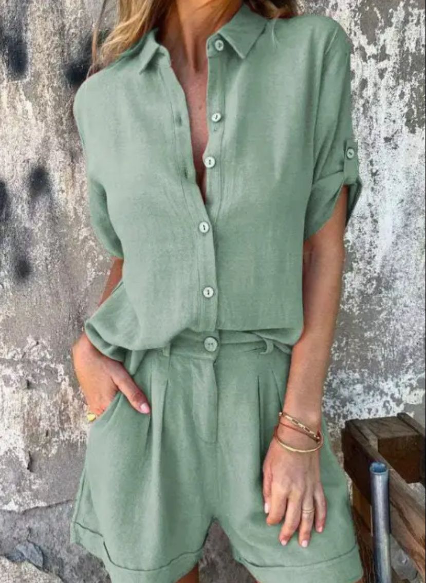 Noa - Completo set di due pezzi in misto lino