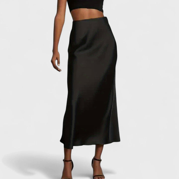 Sasha - Gonna Midi in Raso a Vita Alta per Donna