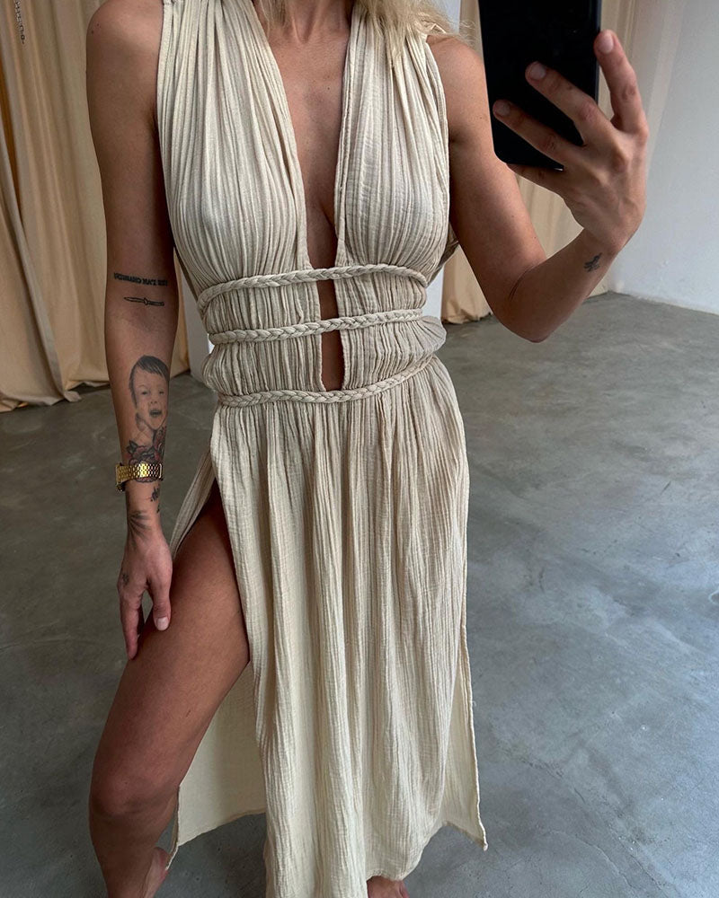 Zoe – Vestito boho con spacco