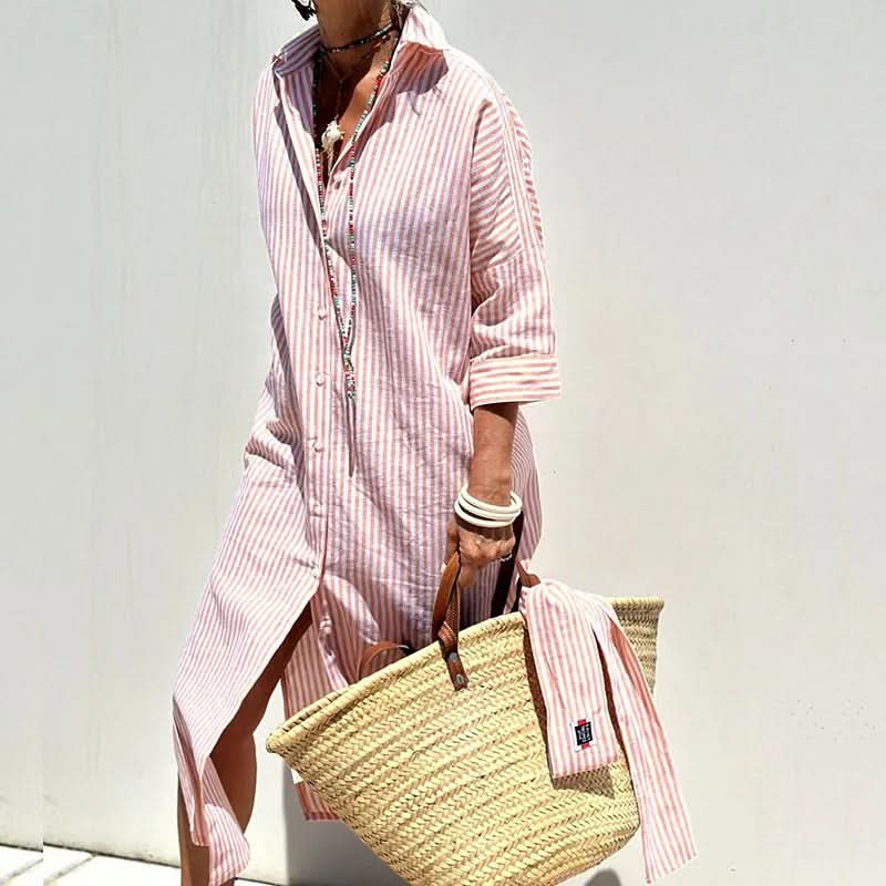 Maia – Vestito boho a righe eleganti