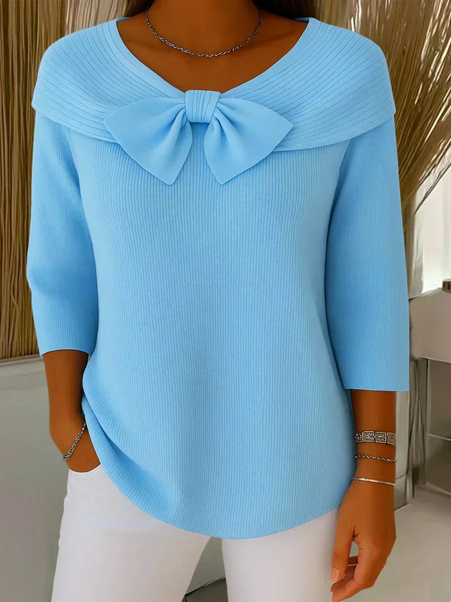 Clara | Maglione Elegante con Fiocco in Tessuto Morbido
