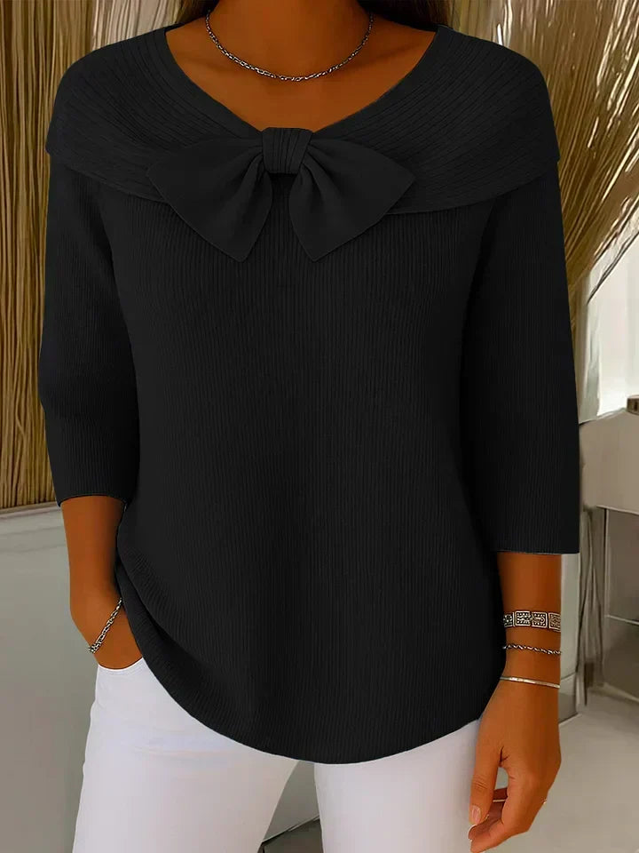 Clara | Maglione Elegante con Fiocco in Tessuto Morbido