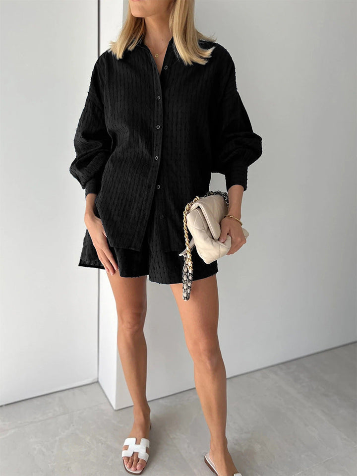 Elizabeth - Completo di due pezzi fluido con camicia e pantaloni corti
