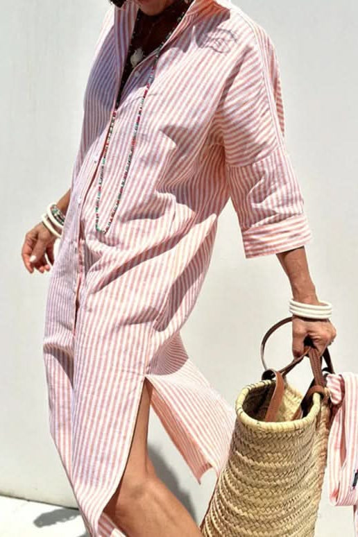 Maia – Vestito boho a righe eleganti