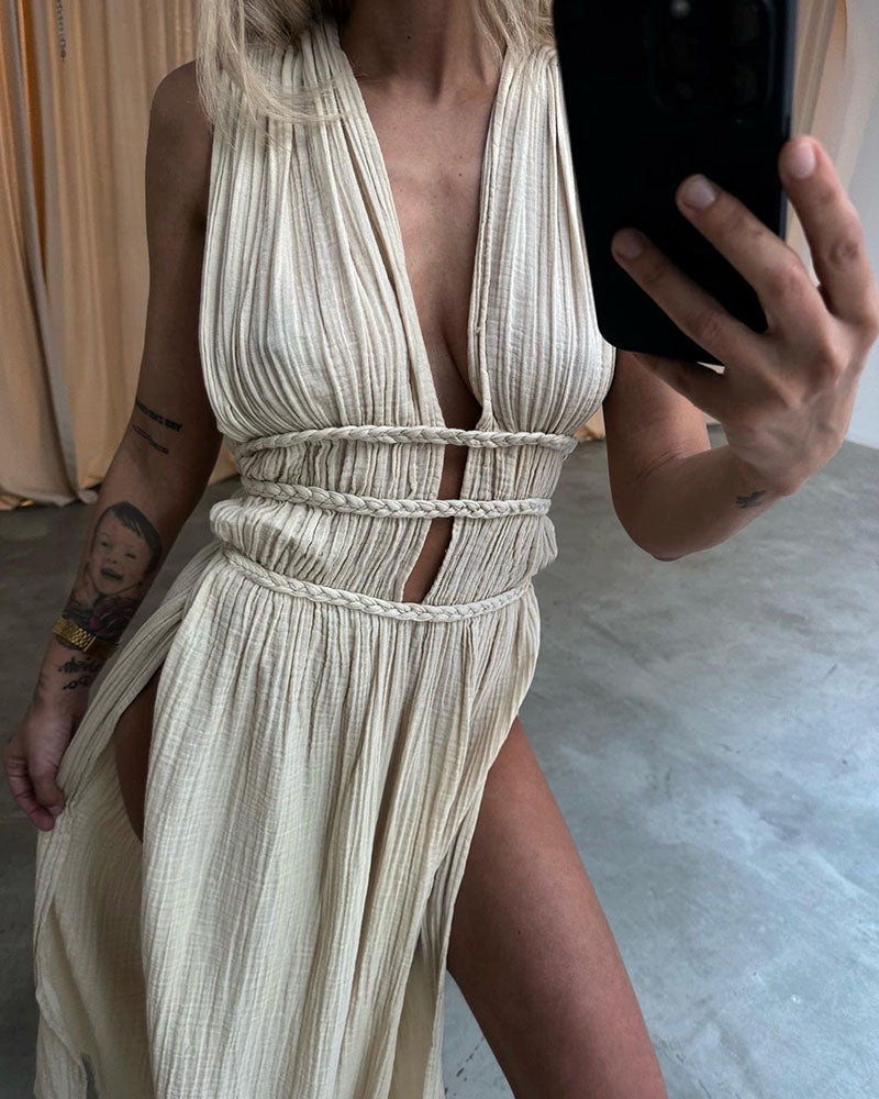 Zoe – Vestito boho con spacco