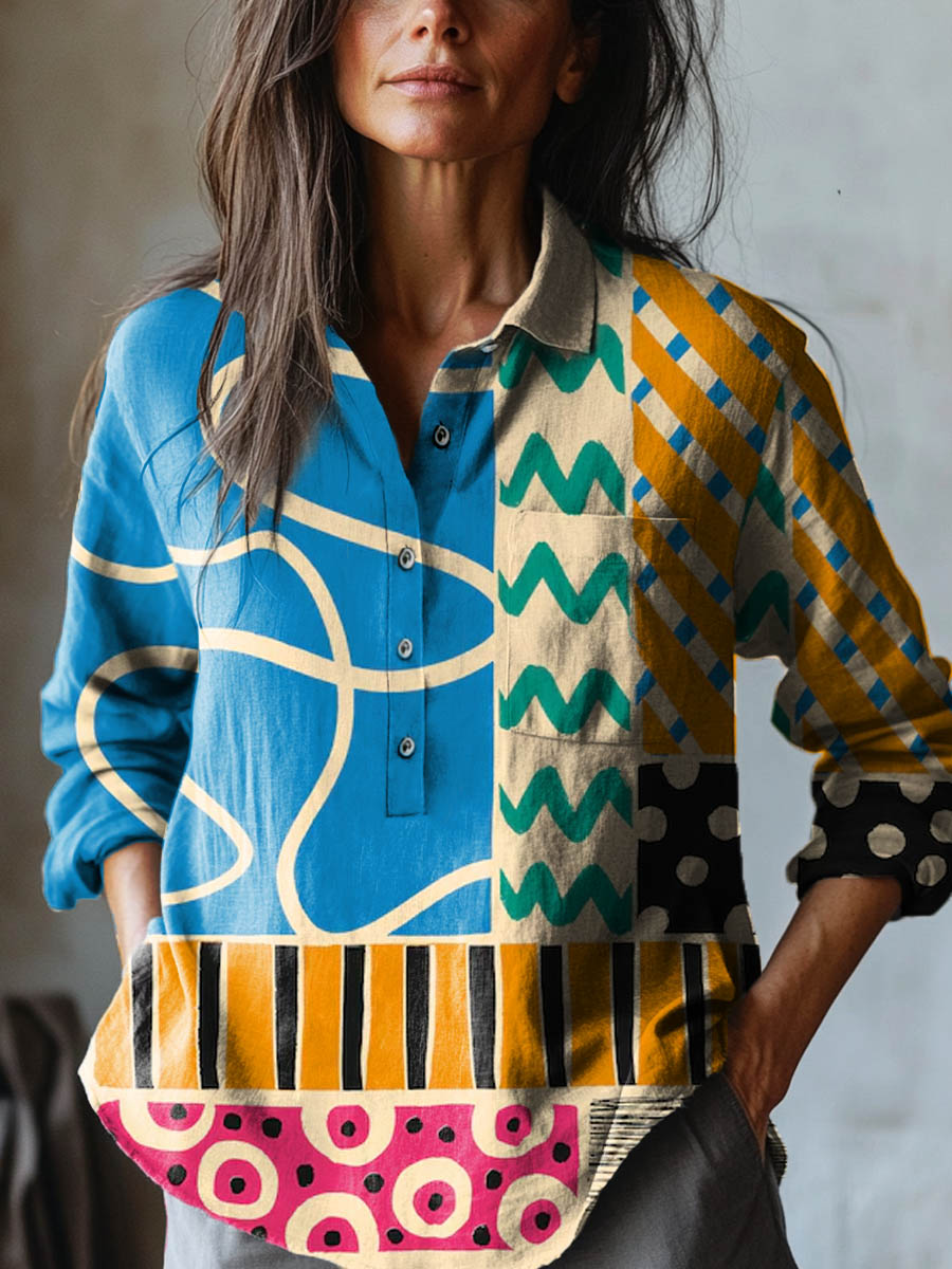 Nicoletta – Camicia di lino con stampa