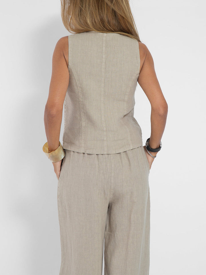 Aira - Completo di due pezzi con gilet e pantaloni a gamba larga