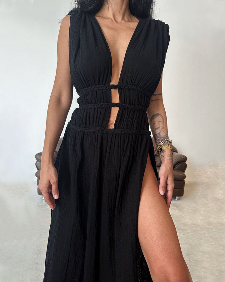 Zoe – Vestito boho con spacco