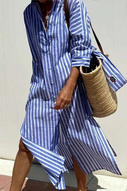 Maia – Vestito boho a righe eleganti