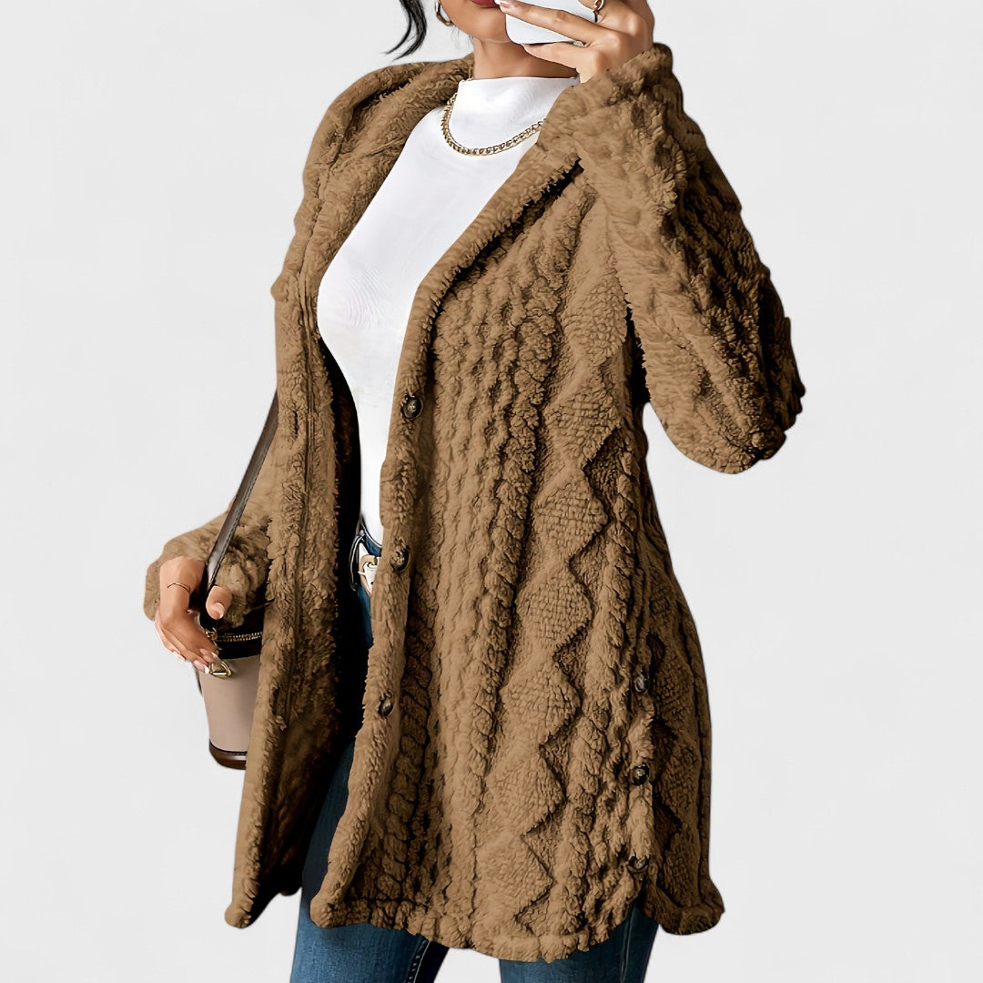 Katerina - Cardigan Cappotto con Cappuccio Caldo