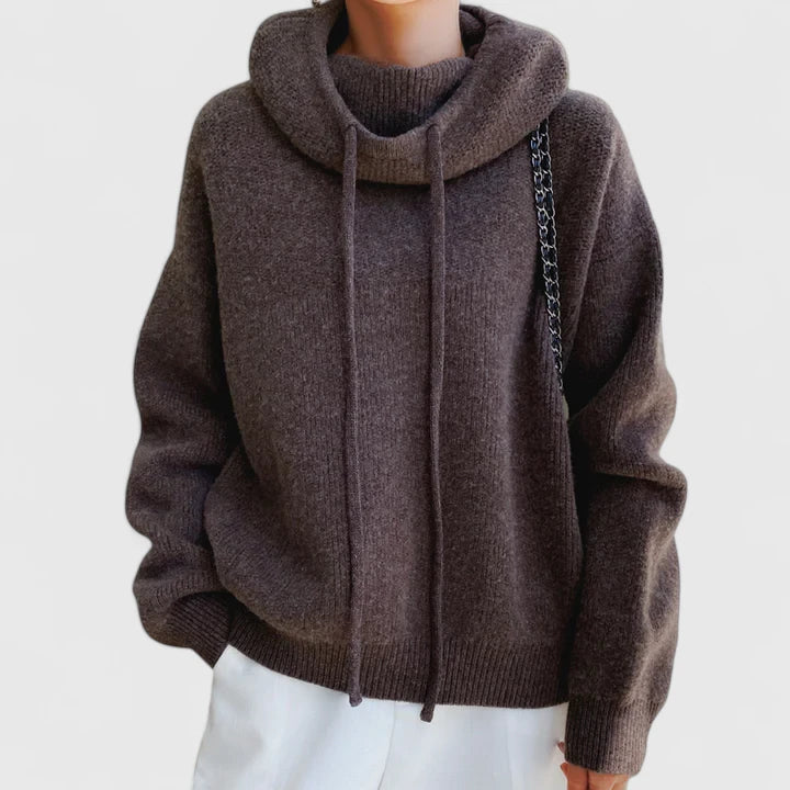 Marie | Maglione Accogliente con Collo Alto e Cappuccio
