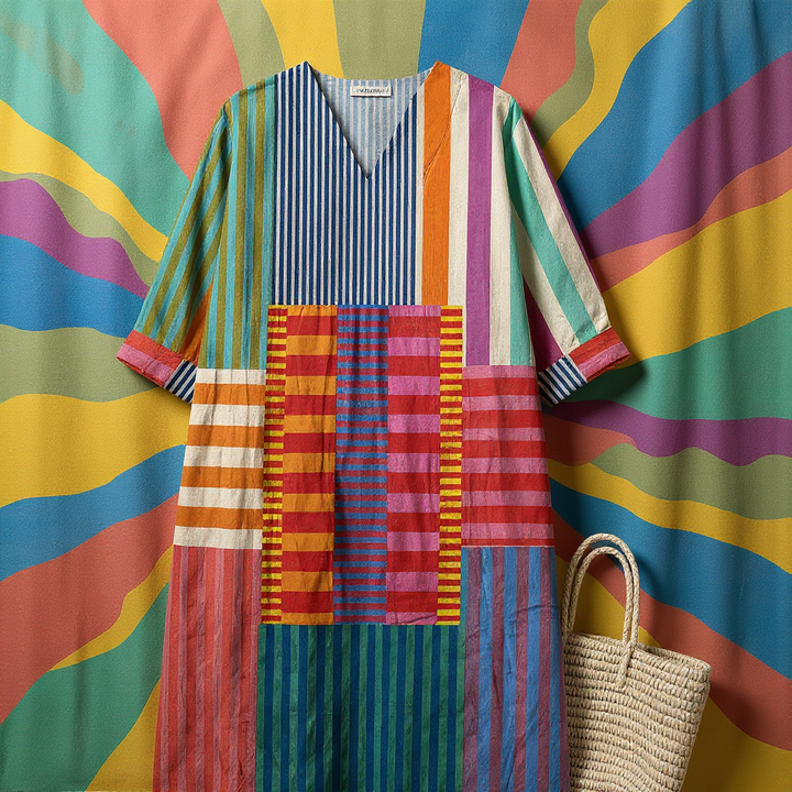 Chiara – Vestito boho geometrico
