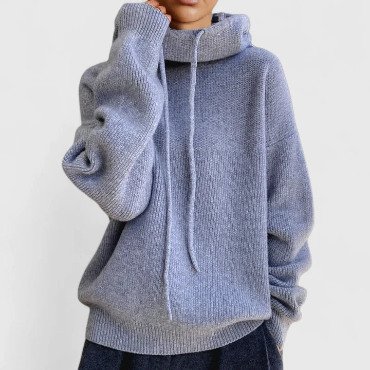 Marie | Maglione Accogliente con Collo Alto e Cappuccio